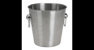 Excellent Houseware ijsemmer - 3L - zilver - RVS - D20 cm - champagnekoeler/ijsbucket