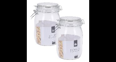 Excellent Houseware keuken voedsel opslagpotten - 2x - 1000 ML - met beugel sluiting - glas