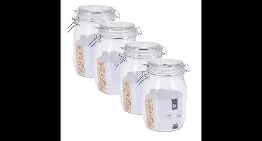 Excellent Houseware keuken voedsel opslagpotten - 4x - 1000 ML - met beugel sluiting - glas
