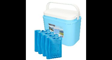 Excellent Houseware koelbox kunststof blauw 10 liter met 4x koelelementen