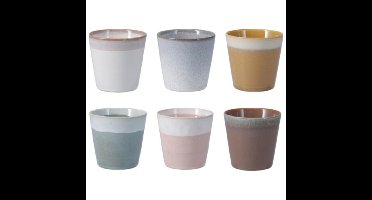 Excellent Houseware Koffie / thee mok Clay - 6x stuks - aardetinten - 225 ml - kopjes