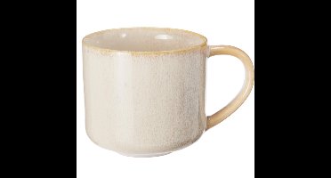 Excellent Houseware Koffiemok/theemok Rustic - set van 4x - beige - 330 ml - mokken - keramiek