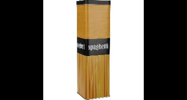 Excellent Houseware Pasta/Spaghetti/voorraadblik - metaal - beige/zwart - 8.5 x 30 cm