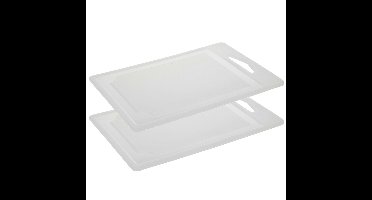 Excellent Houseware snijplank - 2x - wit - kunststof - 30 x 22 cm