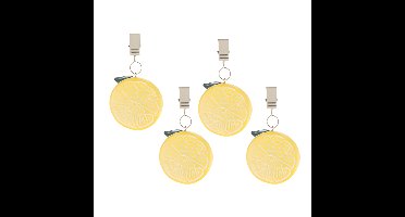 Excellent Houseware Tafelkleedgewichtjes/hangers - 4x - citroen - kunststeen - geel