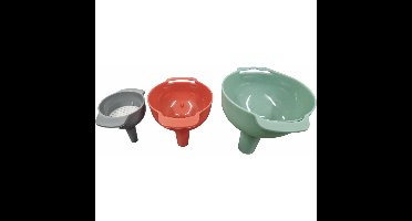 Excellent Houseware Techters - 3-delige set - met zeefje - verschillende formaten