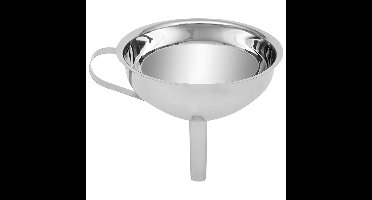 Excellent Houseware Trechter - met filter - rvs - zilverkleurig - 13 cm -?keuken benodigdheden