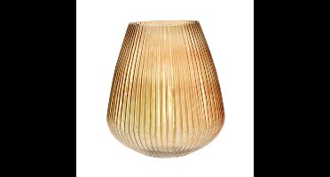 Excellent Houseware Vaas - glas - amber goud - 25 x 37 cm