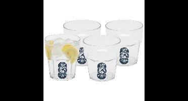Excellent Houseware waterglas stapelbaar - 4x - 275 ml - onbreekbaar kunststof - herbruikbaar
