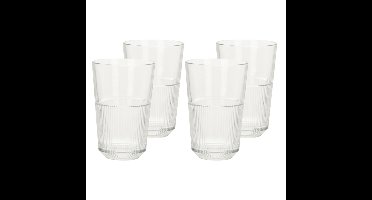 Excellent Houseware Whisky glazen - 4x - transparant - 360 ml