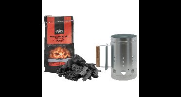 Fancy Flames BBQ aanmaakset - houtskool - 3 kilo - met snelstarter - staal/hout
