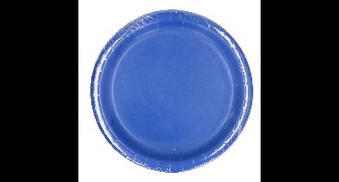 Feest bordjes - set 40x stuks - blauw - dia 23 cm - Wegwerpborden - karton - Feestartikelen