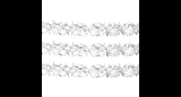 Feest slinger/guirlande - Set van 3x stuks - wit - papier - 6 meter - verjaardag