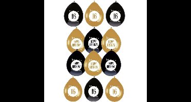 Feestartikelen verjaardag 16 jaar ballonnen leeftijd / happy birthday