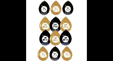 Feestartikelen verjaardag 25 jaar ballonnen leeftijd / happy birthday