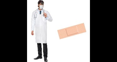 Feestartikelen voordelig dokter kostuum 48/50 (M) met gratis pleister voor heren