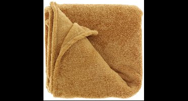 Fleece deken/plaid Bailey 130 x 180 cm - mosterd geel