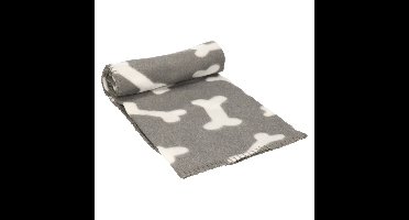 Fleece huisdieren deken voor honden 100 x 70 cm grijs