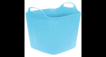 Flexibele emmer - blauw - 15 liter - kunststof - vierkant - 30 x 29 cm