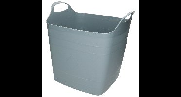Flexibele kuip - 25L - kunststof - grijs blauw - emmer - wasmand