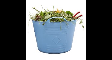Flexibele kuip / emmer - blauw - 15 liter - kunststof - 35 x 28 cm - met handvatten