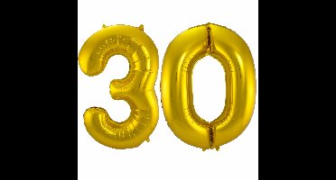Folat Folie ballonnen - 30 jaar cijfer - goud - 86 cm - leeftijd feestartikelen - versiering