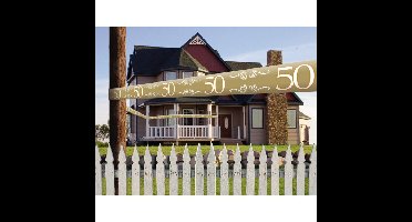 Folat gouden jubileum markeerlint - Set van 2x stuks - 50 jaar - feestartikelen - feest versiering