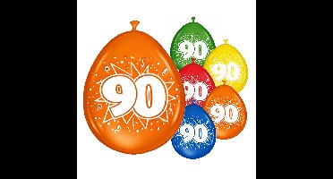 Folat leeftijd ballonnen - 90 jaar thema - 32x stuks - versiering - feestartikelen