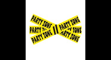 Folat Markeerlint party zone - 3x stuks - 15 meter - geel/zwart - afzetlint feest versiering