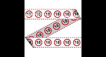 Folat Markeetlint - 18 jaar verjaardag - afzetlint - versiering - stopbord - 15 meter