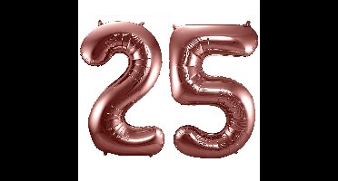 Folat Verjaardag Leeftijd folieballon - 25 jaar - ros? goud - 86 cm - cijferballon groot