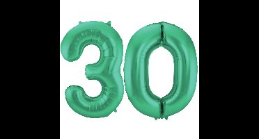 Folat Verjaardag Leeftijd folieballon - 30 jaar - groen - 86 cm - cijferballon groot