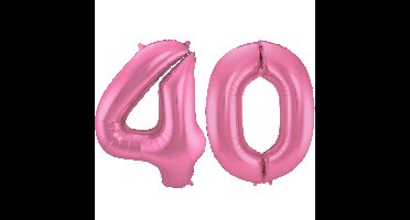 Folat Verjaardag Leeftijd folieballon - 40 jaar - roze - 86 cm - cijferballon groot
