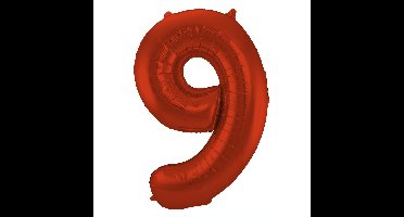 Folat Verjaardag Leeftijd folieballon - 8 jaar - rood - 86 cm - cijferballon groot