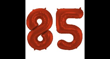 Folat Verjaardag Leeftijd folieballon - 85 jaar - rood - 86 cm - cijferballon groot