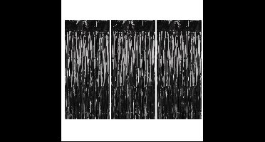 Folie deurgordijn/feestgordijn - 3x - zwart - 90 x 250 cm