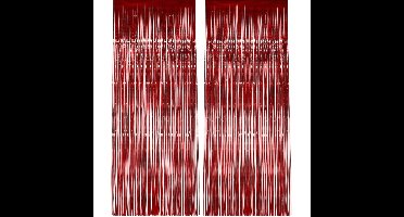 Folie deurgordijn versiering - 2x - rood - 244 x 91 cm - glitter and glamour wanden