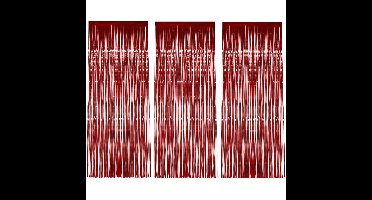 Folie deurgordijn versiering - 3x - rood - 244 x 91 cm - glitter and glamour wanden