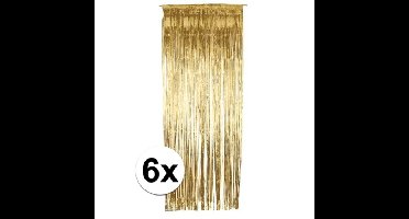 Folie deurgordijn versiering - 6x - goud - 244 x 91 cm - glitter and glamour wanden