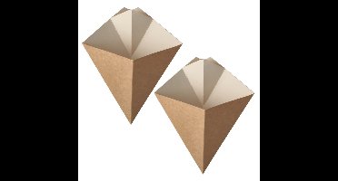 Frietzakken - Patatzakken - Puntzakken - 100x stuks - karton met saushouder - 19 X 16 cm - 100 gram