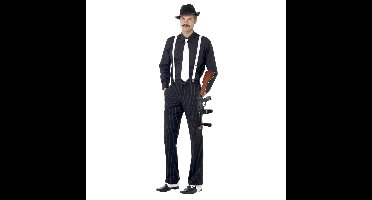Gangster verkleedkleding setje voor heren - hoed - bretels - stropdas - machinegeweer