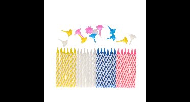 Gekleurde verjaardag taartkaarsjes - 48x stuks - mini kaarsjes