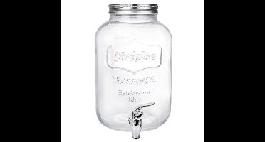 Gerimport dispenser cocktails/water/limonade - met tap - 5L - glas - zomer