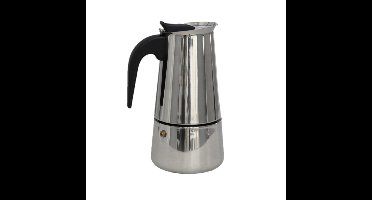 Gerimport Espresso koffiemaker - voor 4 kopjes - Percolator - RVS - zilver - 16 cm - Mokkakan