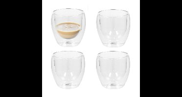 Gerimport glazen Luz - 12x - dubbelwandig - 250 ml - 9 x 9 cm