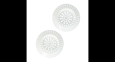 Gerimport gootsteen zeefje - 2x stuks - wit - D7 cm - kunststof - keukenaccessoires