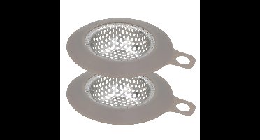 Gerimport gootsteen zeefje - 9x10 cm - zilver - metaal - wasbak - keukenaccessoires