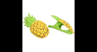 Gerimport Handdoekknijpers - 2x - geel - ananas - handdoekklem - kunststof