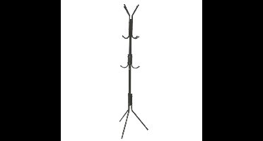 Gerimport - kapstok - zwart - metaal - staand - 12 haken op 3 hoogtes - 170 cm