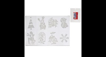 Gerimport Kerst raamsjablonen - 8x st - 29 x 18 cm?- raamversiering - kerstversiering